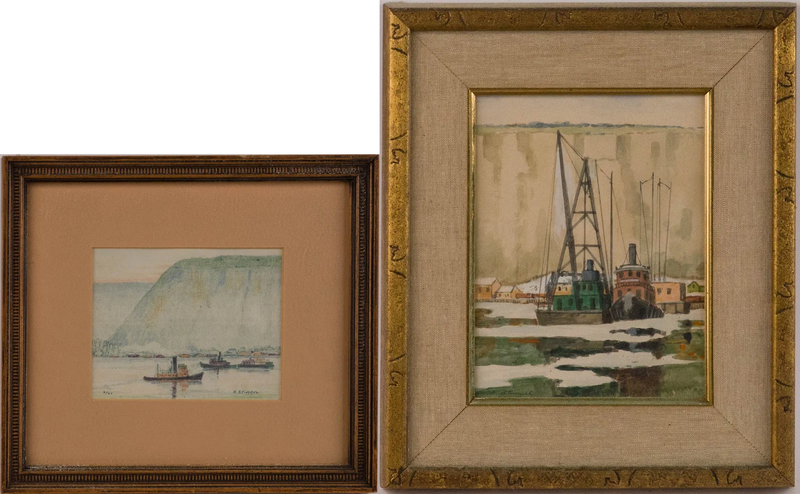 George Stimmel, 1880-1964, Weehawken-Palisades, Watercolor on Paper