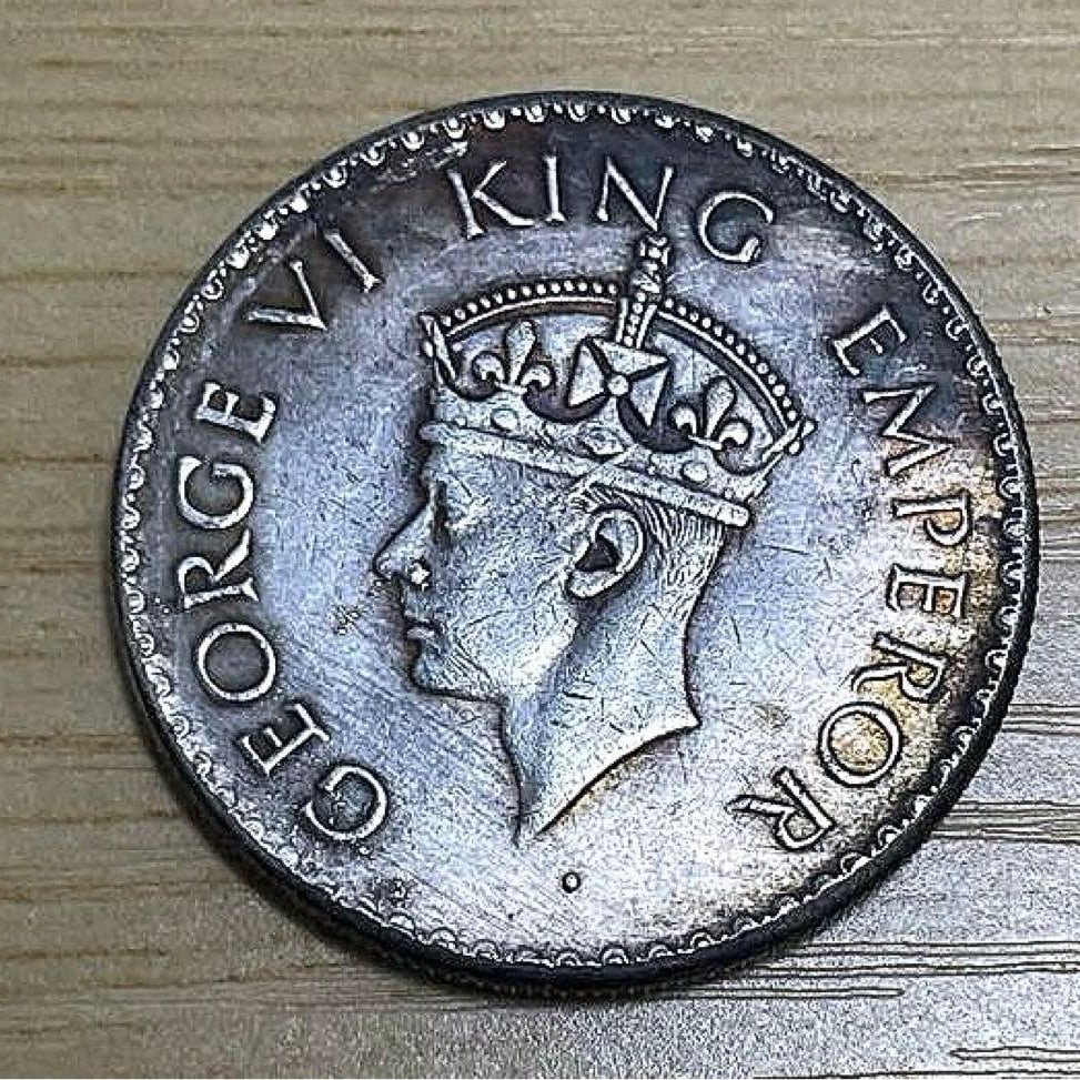 George VI, 1938, India, 1 Rupee coin