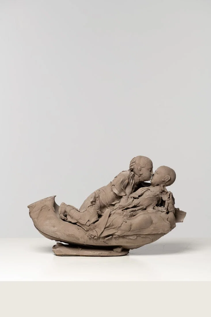 Georges Jeanclos (1933-1997) Couple, 1994 Terracotta Signed and dated on the left side 32 x 48 x 19