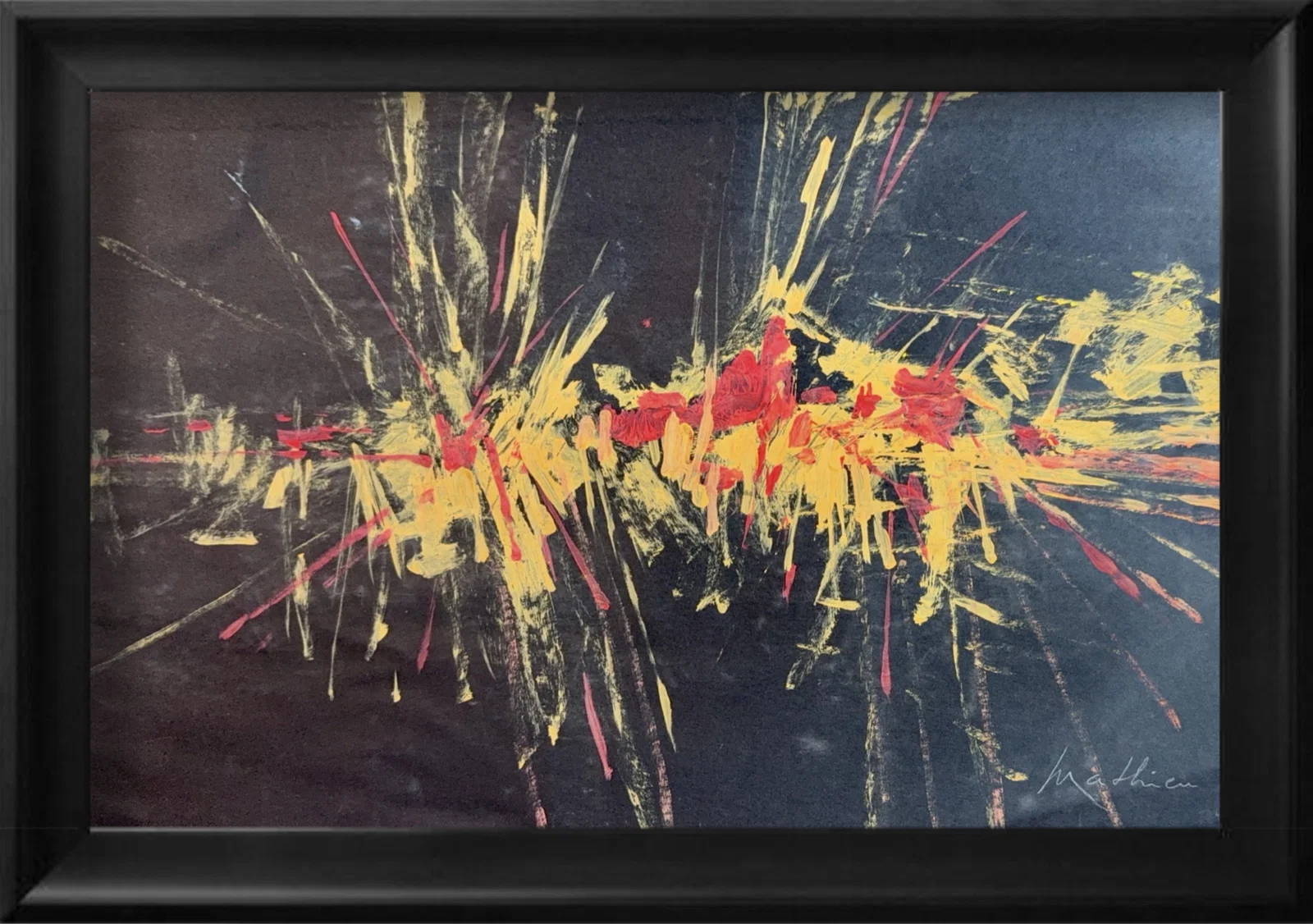 Georges Mathieu, Acrylic/Mix-Media on Paper, French (1921 - 2012)