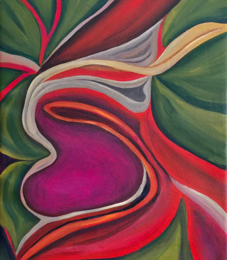 Georgia O'Keeffe American Oil On Canvas Painting in the style of. Pollock & O'Keeffe. Abstract Era