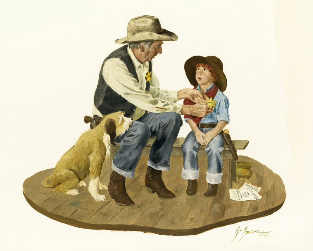 Gerald Farm (NM,NE,1935-2023) gouache painting