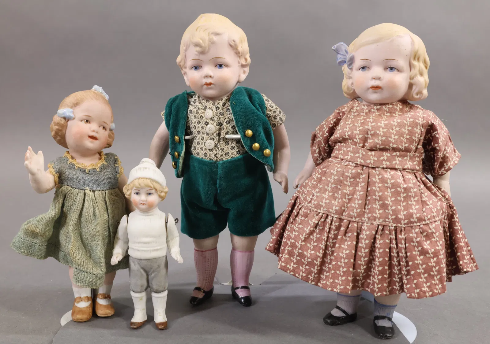GERMAN ALL BISQUE DOLLS.