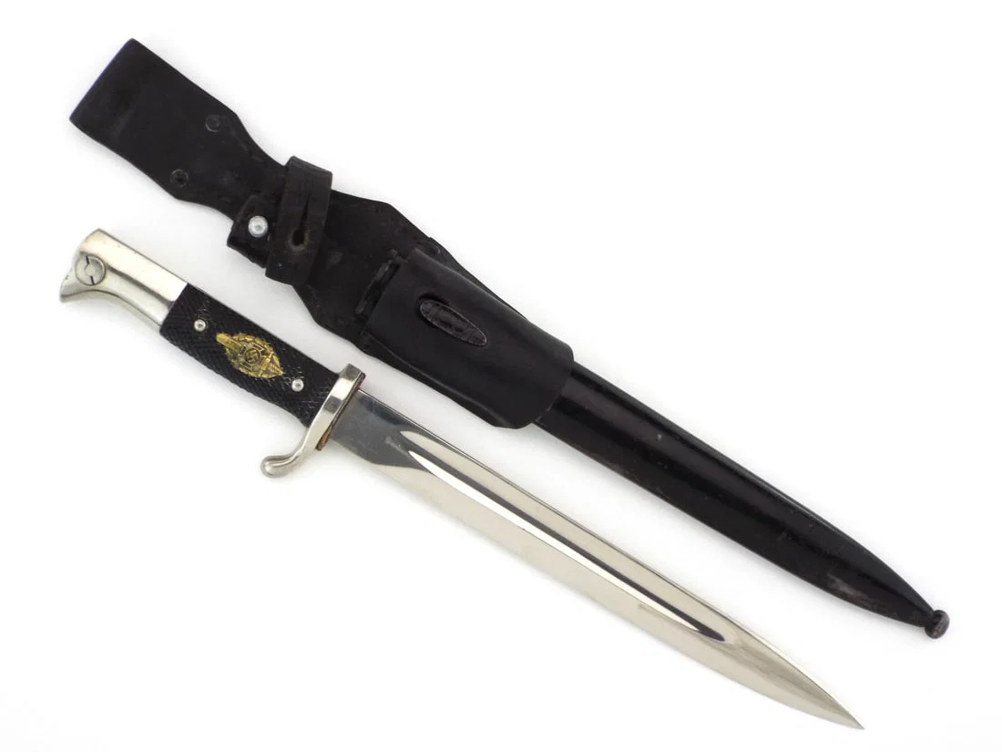 German WWII Dress Bayonet By ALCOSO SOLINGEN NSKOV Grip Insignia