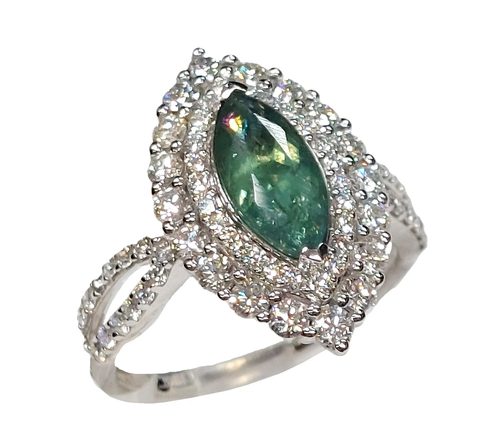 GIA 1.81ct Alexandrite 1.16ct Fine Diamond Oscar Friedman Platinum DBL Halo Ring w/ Appraisal