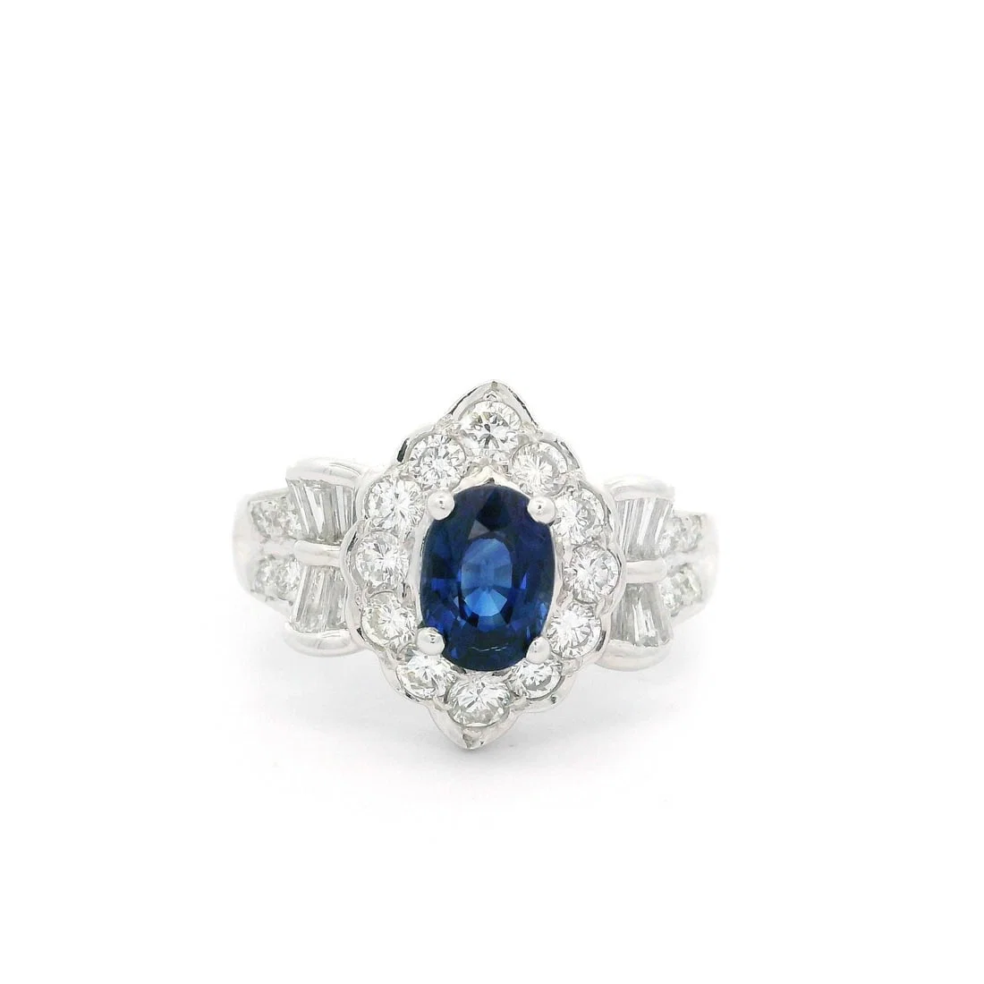 GIA Certified 2.52ctw Royal Blue Sapphire Diamond Platinum Cocktail Ring