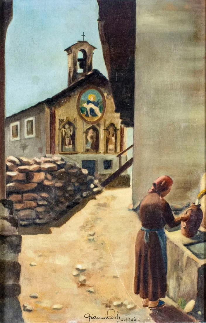 Gianni Rosli (Italy,mid 20C) oil painting