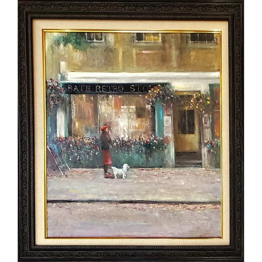 Gift shop, oil painting on canvas, already framed. Artist: Yumi Onoura