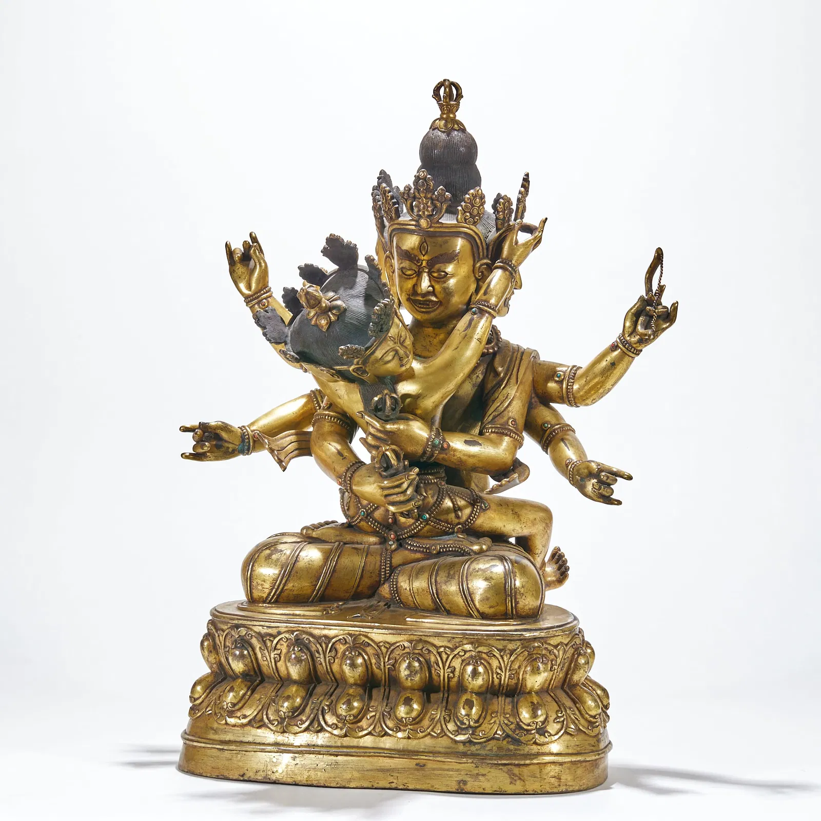 Gilded Bronze Hevajra Statue