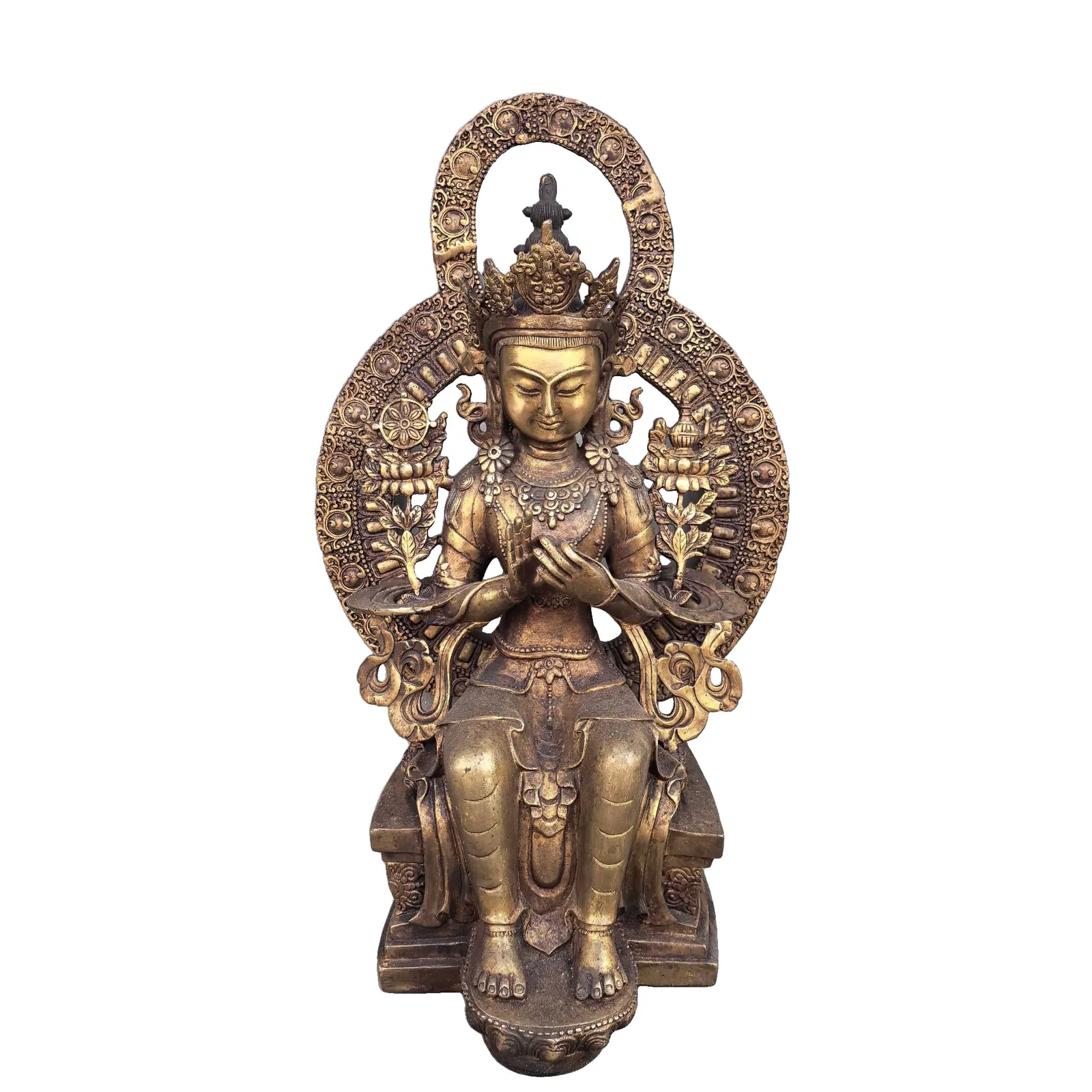 Gilded Copper Tara Bodhisattva with Halo