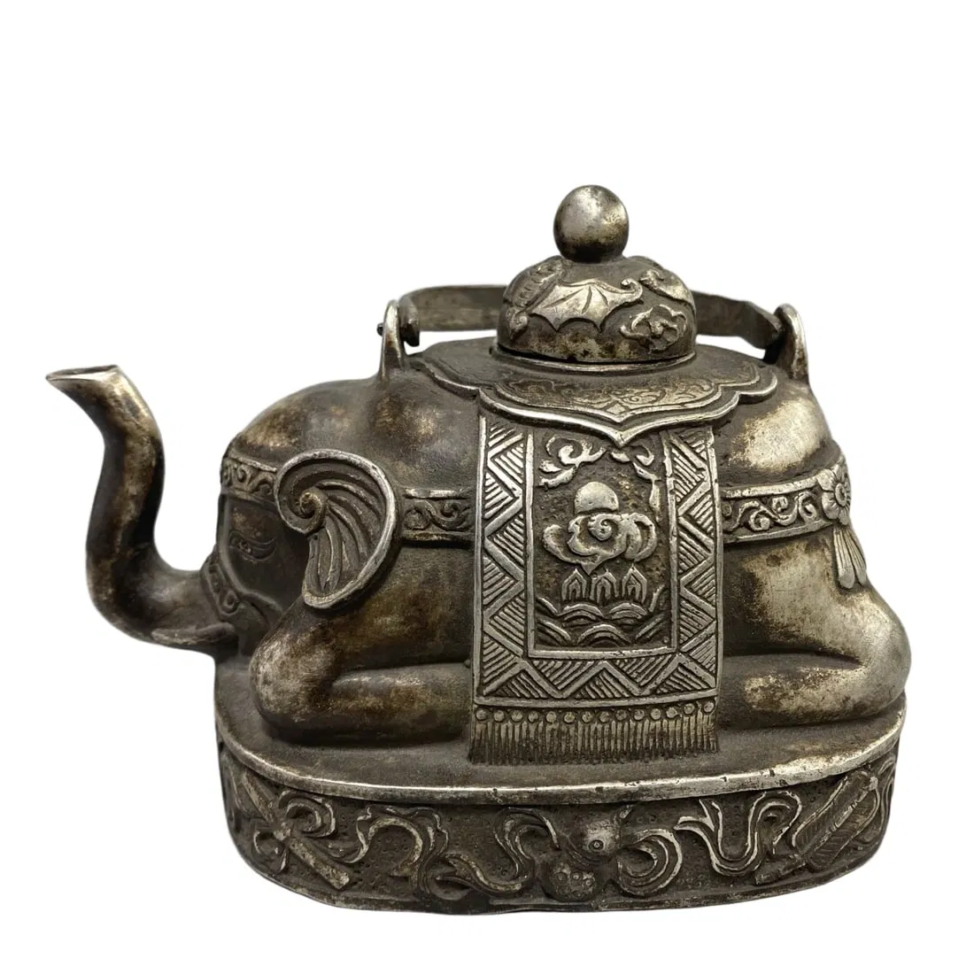 Gilded Silver Elephant Pot
