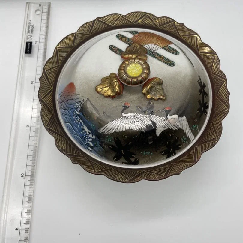 Gilt and Silver Decorated Ceramic Inro (Small Decorative Container), Kutani Ware.