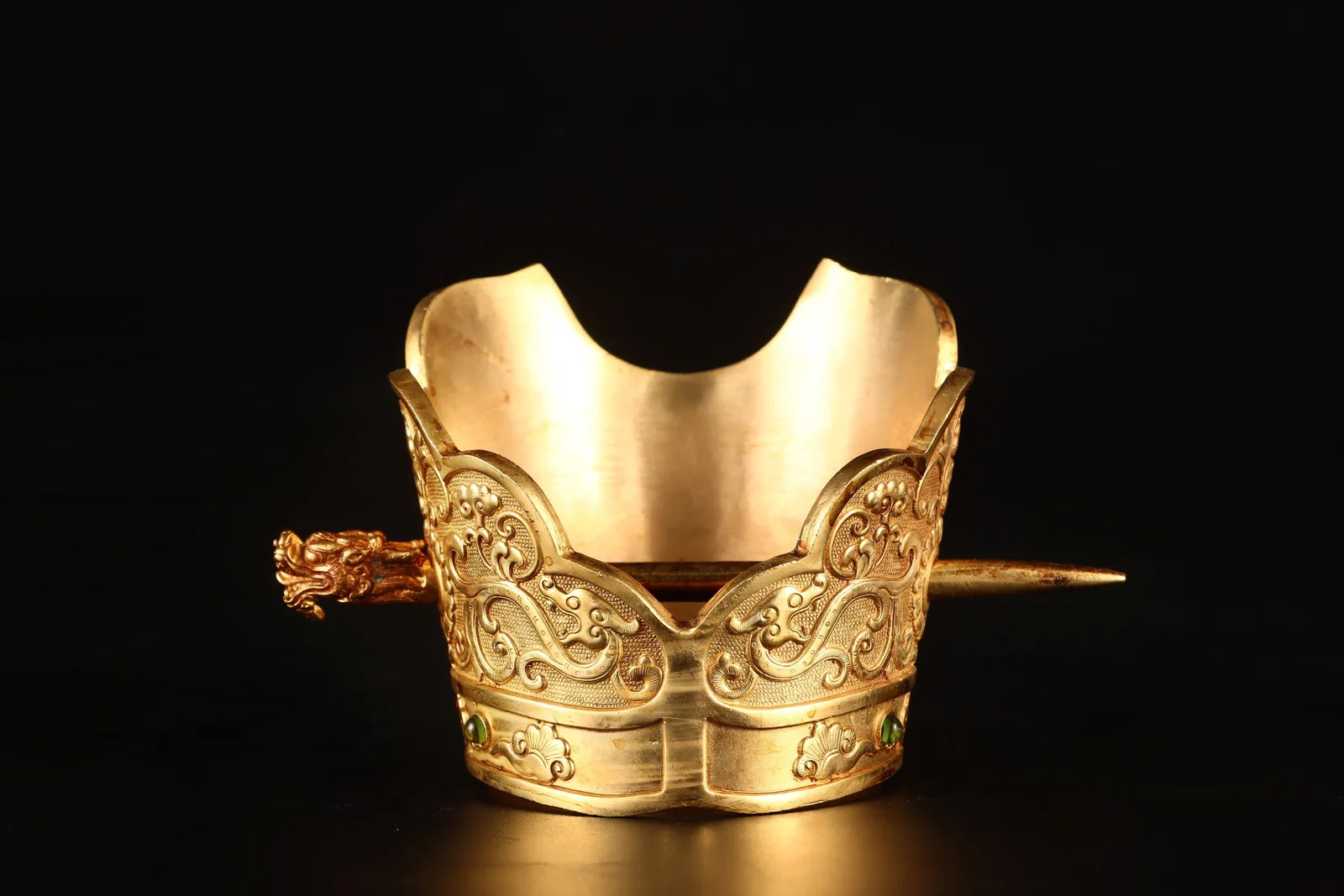 Gilt Bronze Phoenix and Dragon Hat