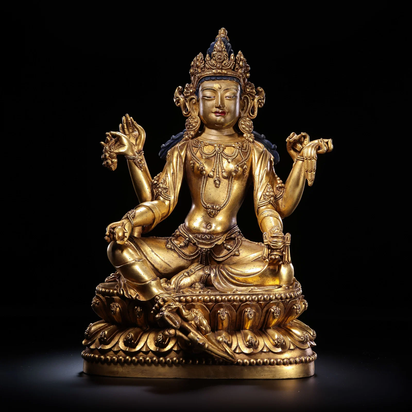 Gilt Bronze Seated Buddha Statue from the Yongle Period of the Ming Dynasty in China