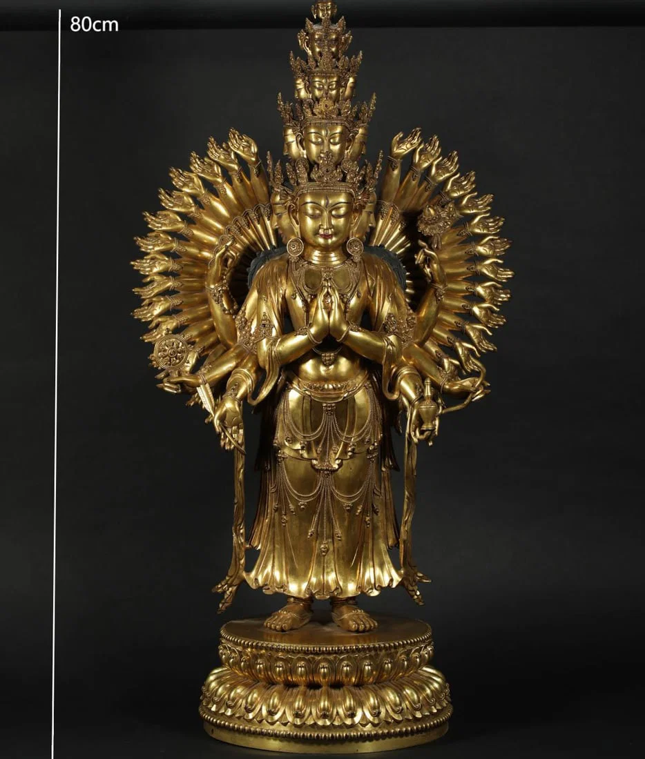 Gilt Bronze Thousand Hand GuanYin Figure