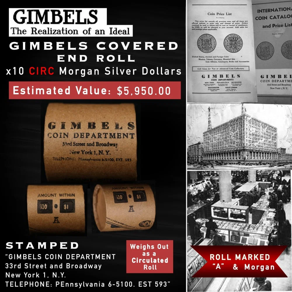 GIMBLES A Level Morgan Circ Roll 10 Coin
