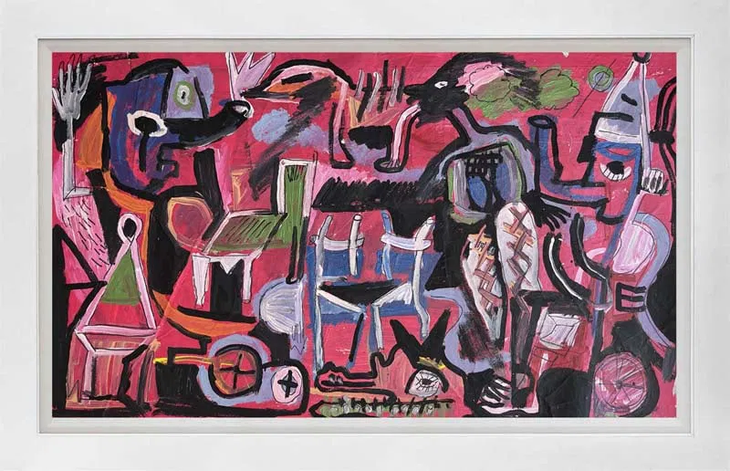 Gino Perez (Mexican-American 1977) Original Painting on Canvas. Approx 44x27 inches