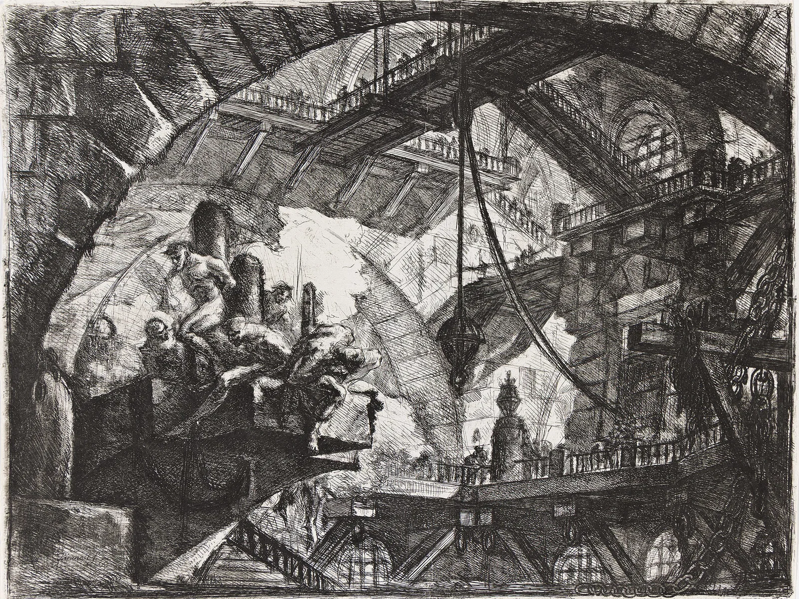 Giovanni B. Piranesi (1720-1778), Prisoners on a Projecting Platform, 1749-50.