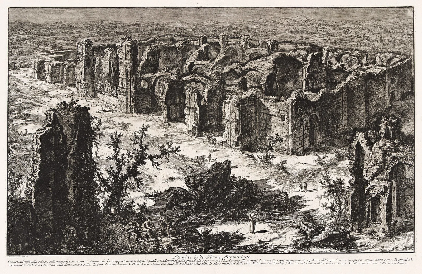 Giovanni B. Piranesi (1720-1778), Rovine delle Terme Antoniniane, 1765.