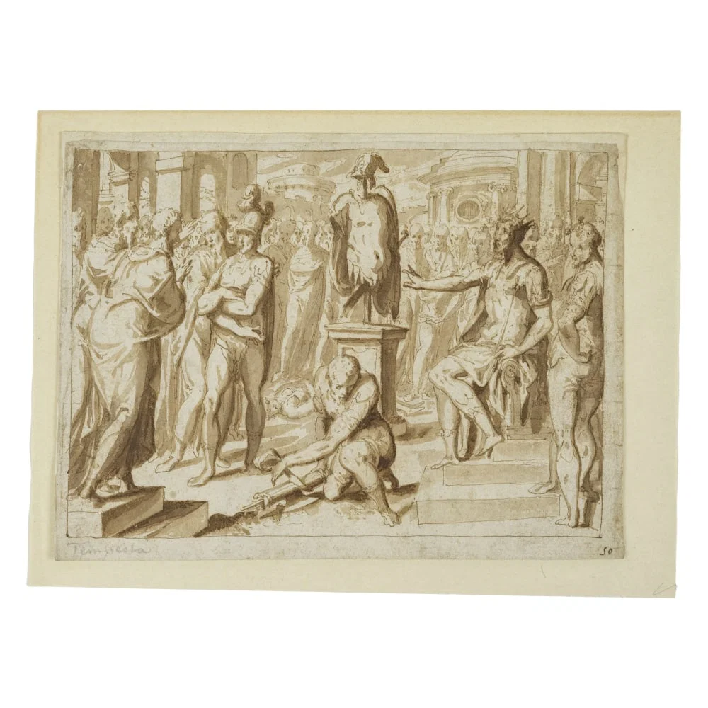 Giovanni Guerra (Modene 1544-1618 Rome) Scène de l'histoire romaine, probablement de Tullus...