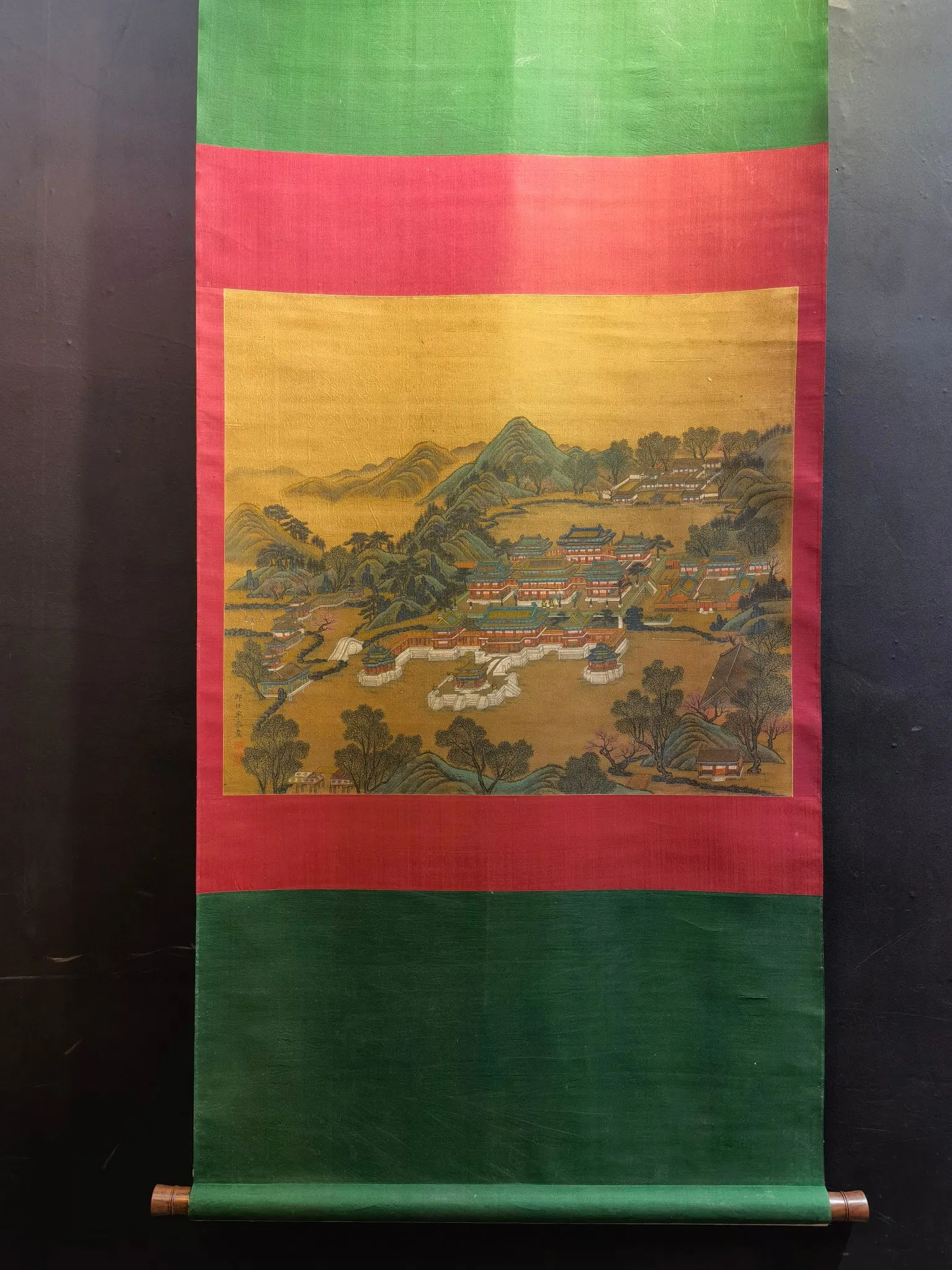 Giuseppe Castiglione, Fine Silk Painting: Landscape of the Yuanmingyuan Garden