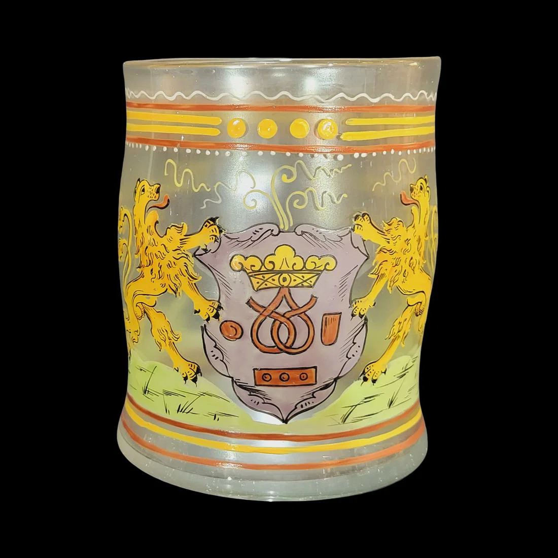 Glass Cup, Bohemian Glass Cup, Pastoral Cup
