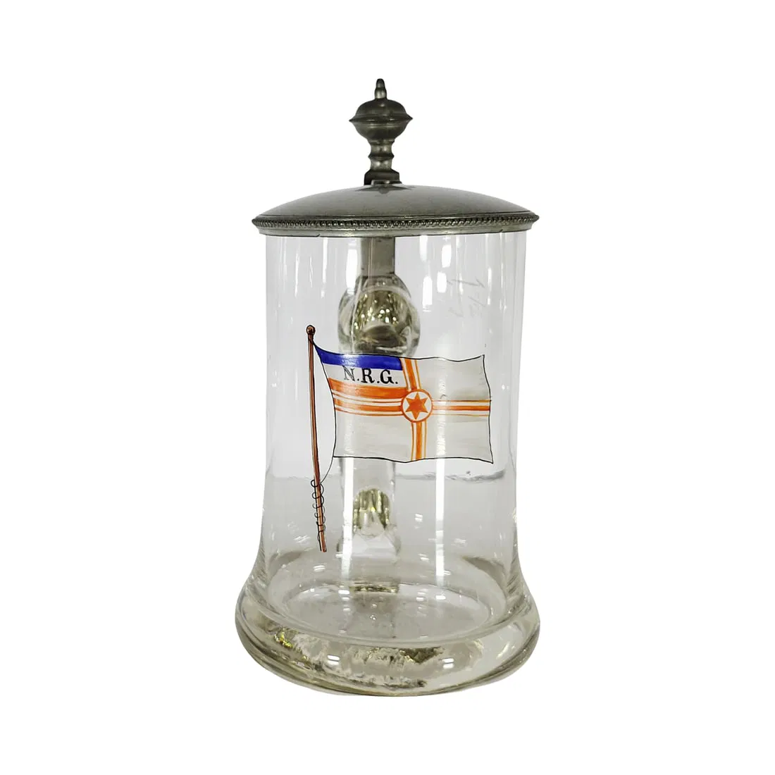 Glass Stein, German Beer Stein, N.R.G. Regatta Stein