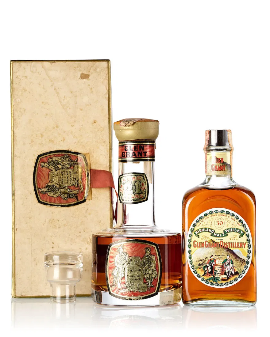 Glen Grant 150th Anniversary 30 Year Old (1x 750ml) Glen Grant Director's Reserve 21 year old (1...