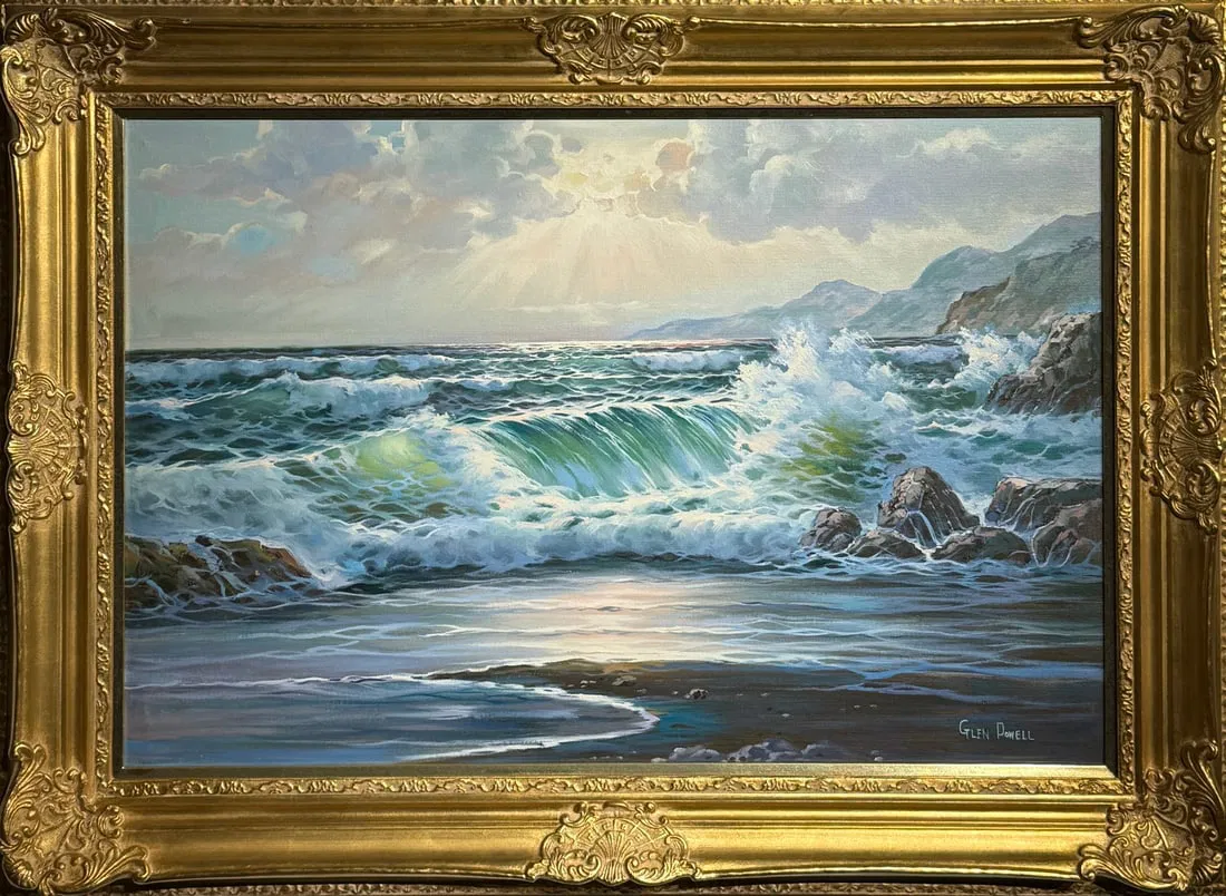 Glen Powell "The Breakers" Signed Original Oil