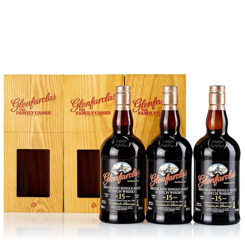 Glenfarclas 15 Year Old Cask #3784, 2002 (3x 700ml)