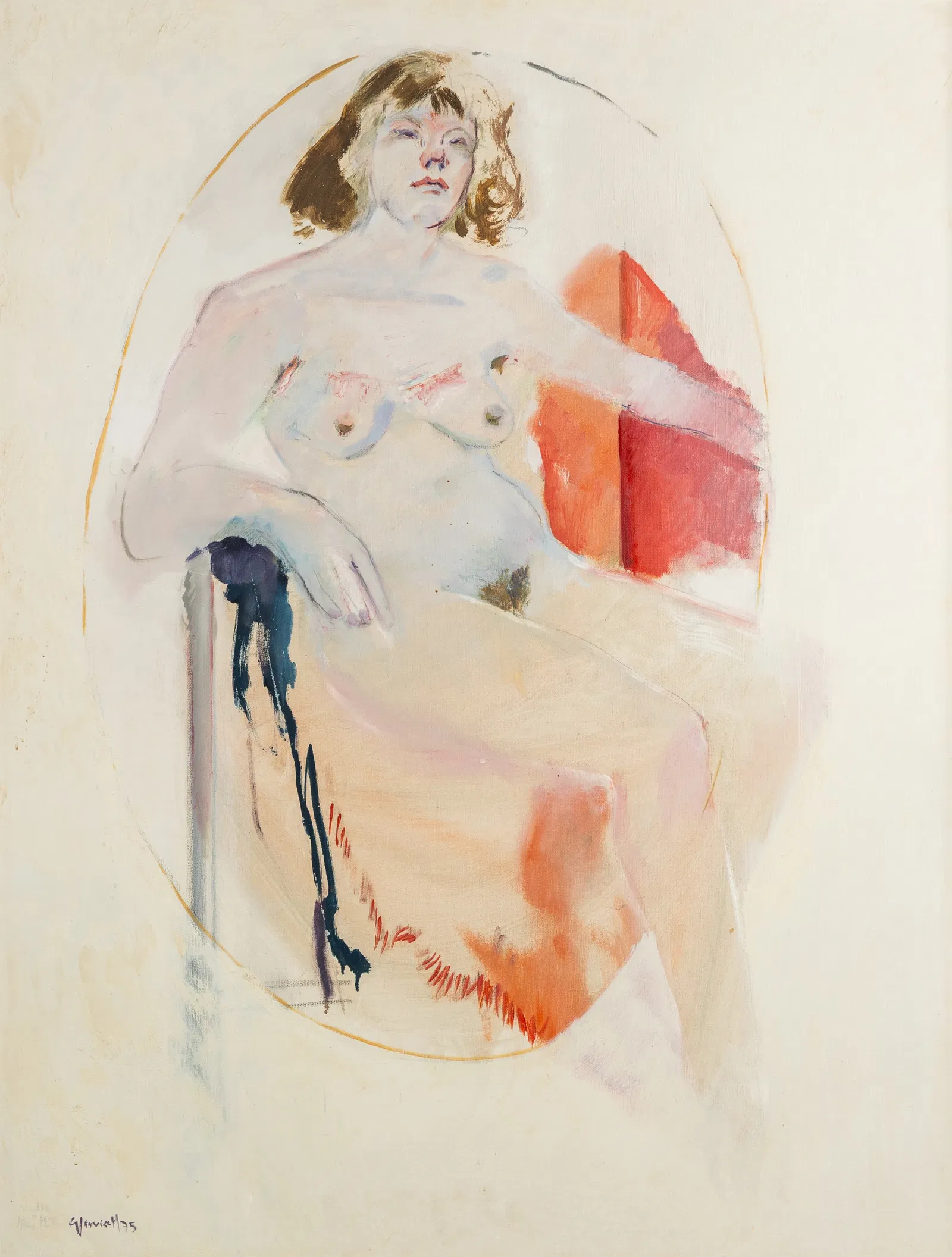 Godfried Vervisch (1930-2014) 'Seated Nude', oil on canvas (1975)