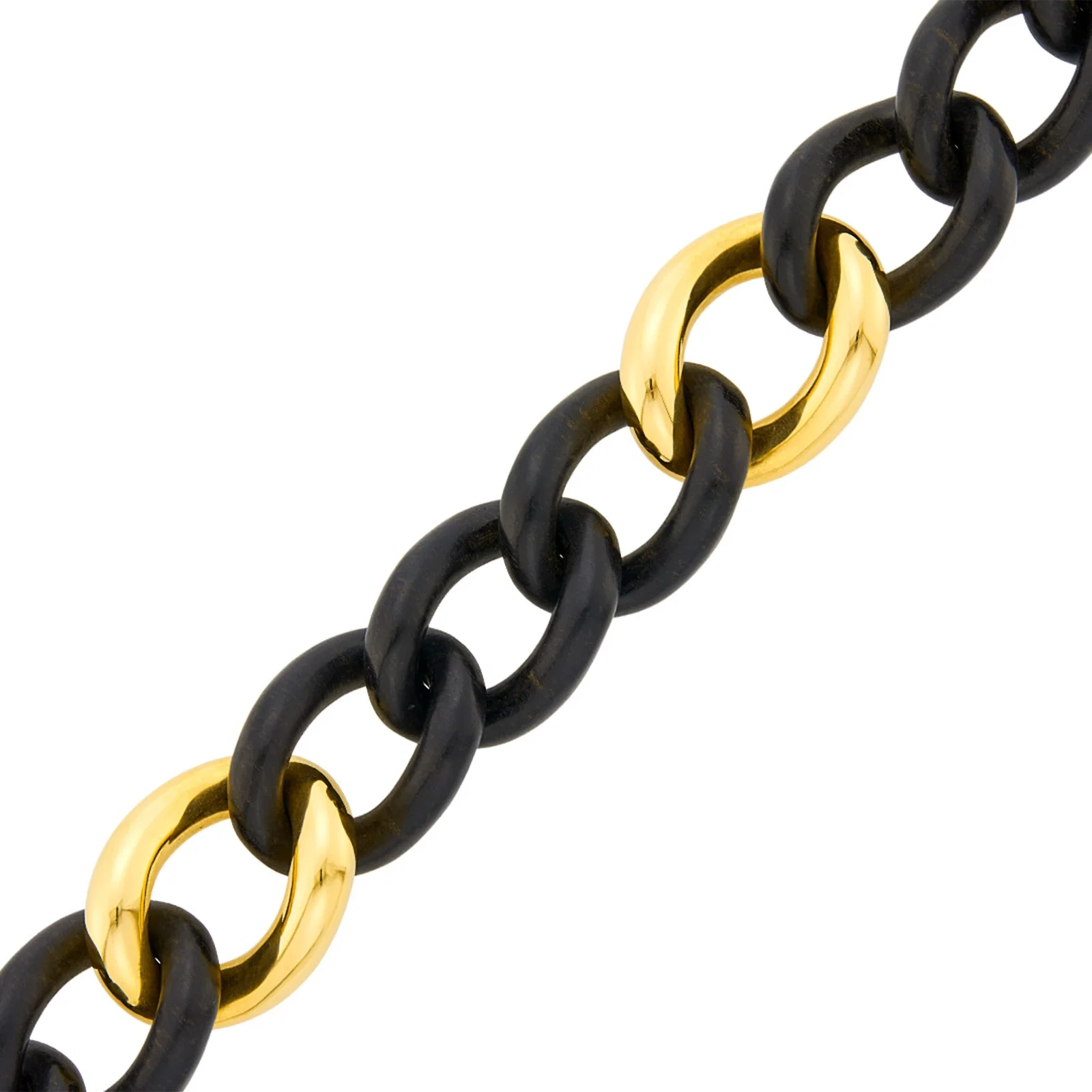 Gold and Ebony Curb Link Bracelet