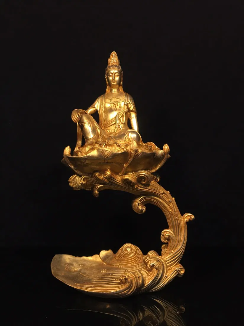 Golden Free and Easy Guanyin Bodhisattva Statue