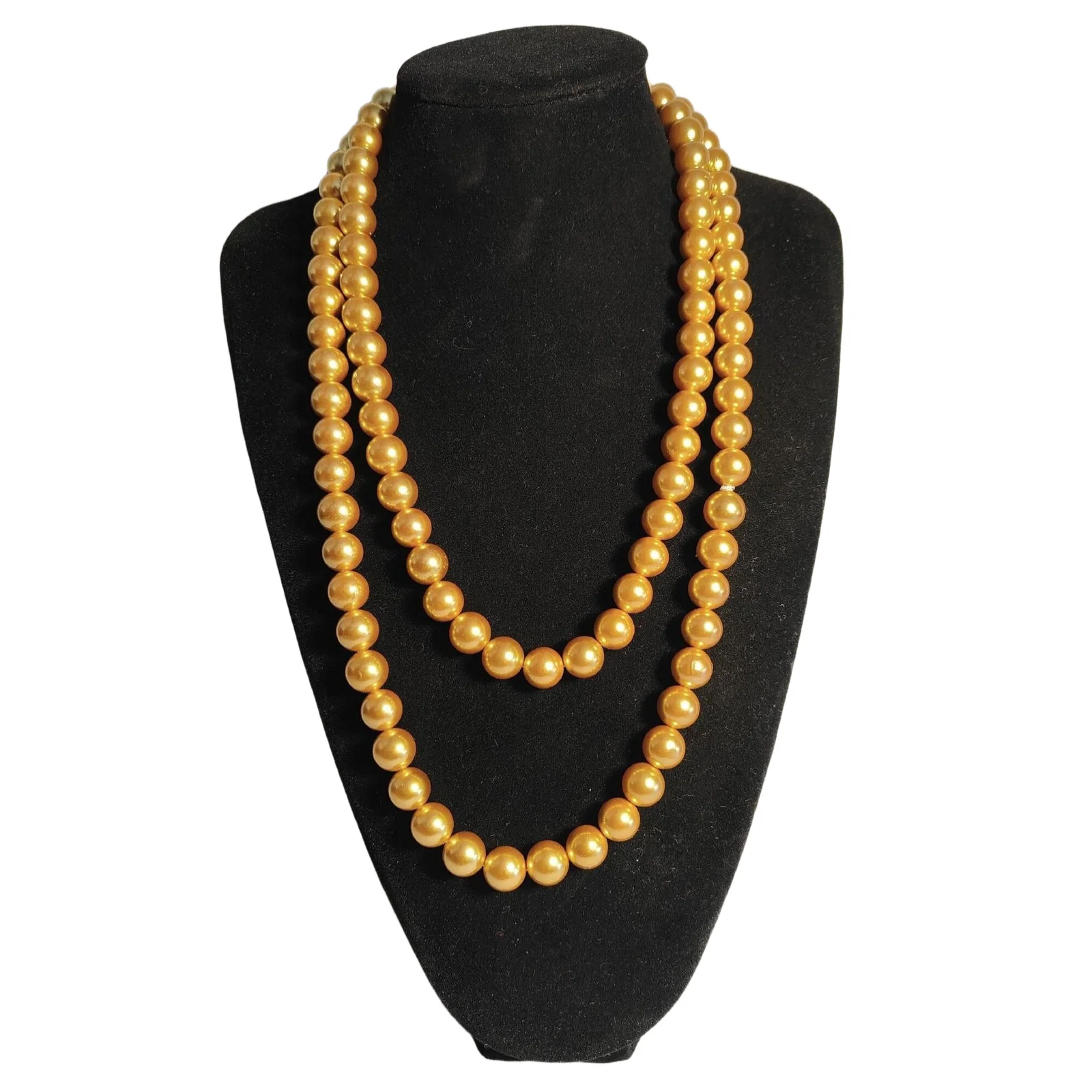 Golden pearl Buddha bead necklace