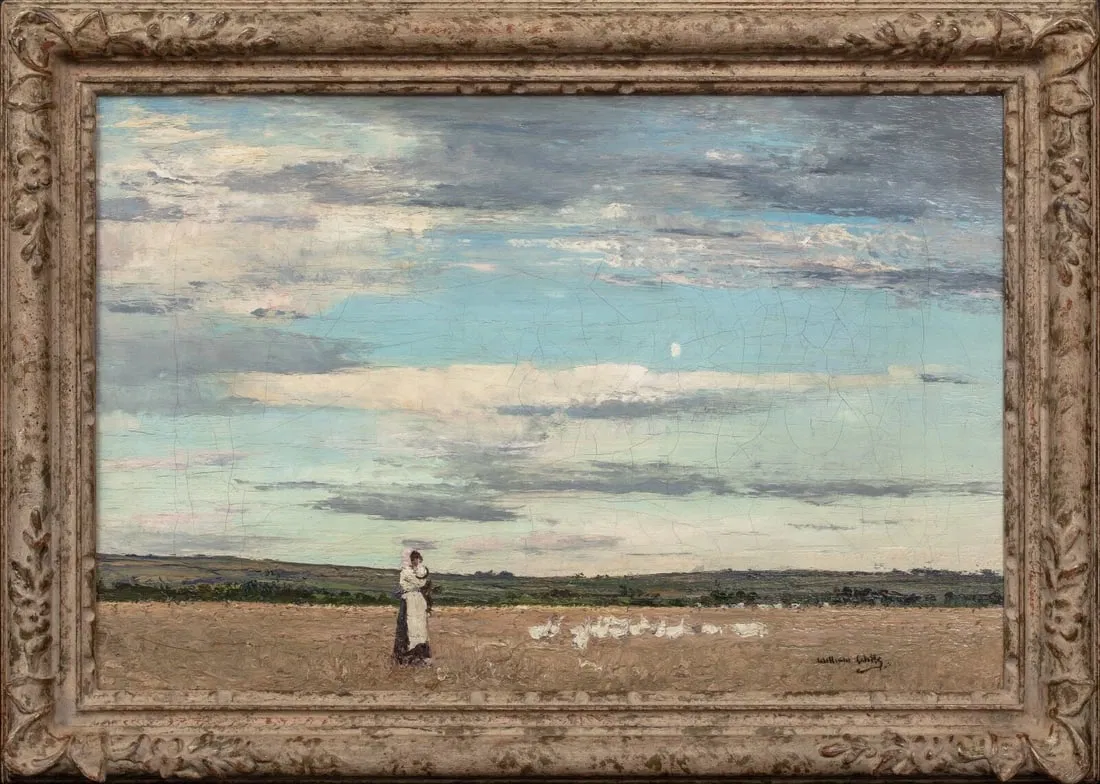 "GOOSE GIRL" OIL PAINTING