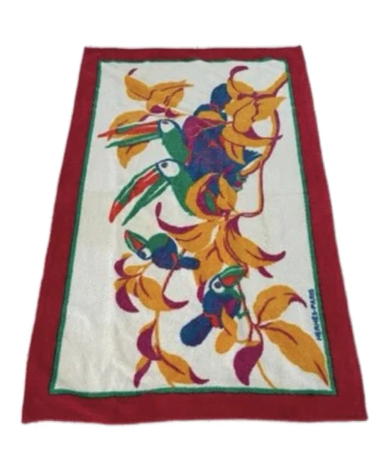 GORGEOUS HERMES BEACH TOWEL FLORAL SIGNED