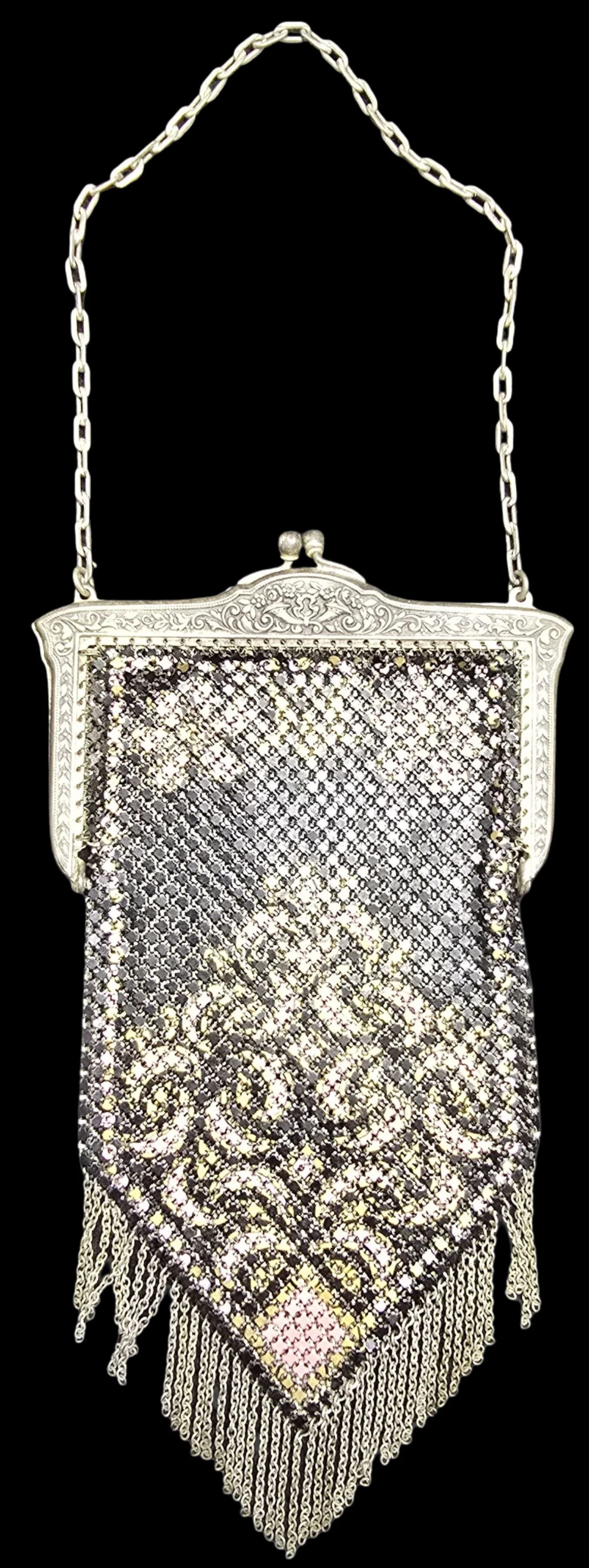 Gorgeous Vintage Art Deco MANDALIAN Manufacturing Co. Metal Mesh Purse