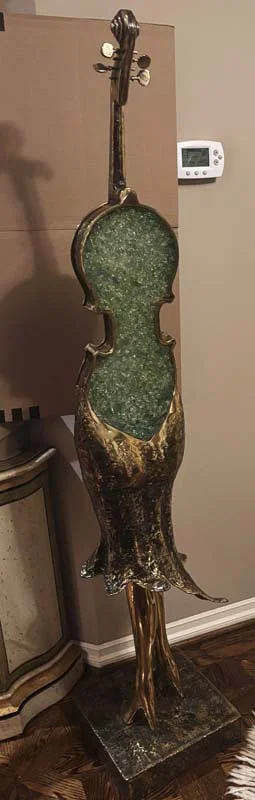 Gorgeous Violin Bronze with crushed glass. An original by Christian Nowaczyk.