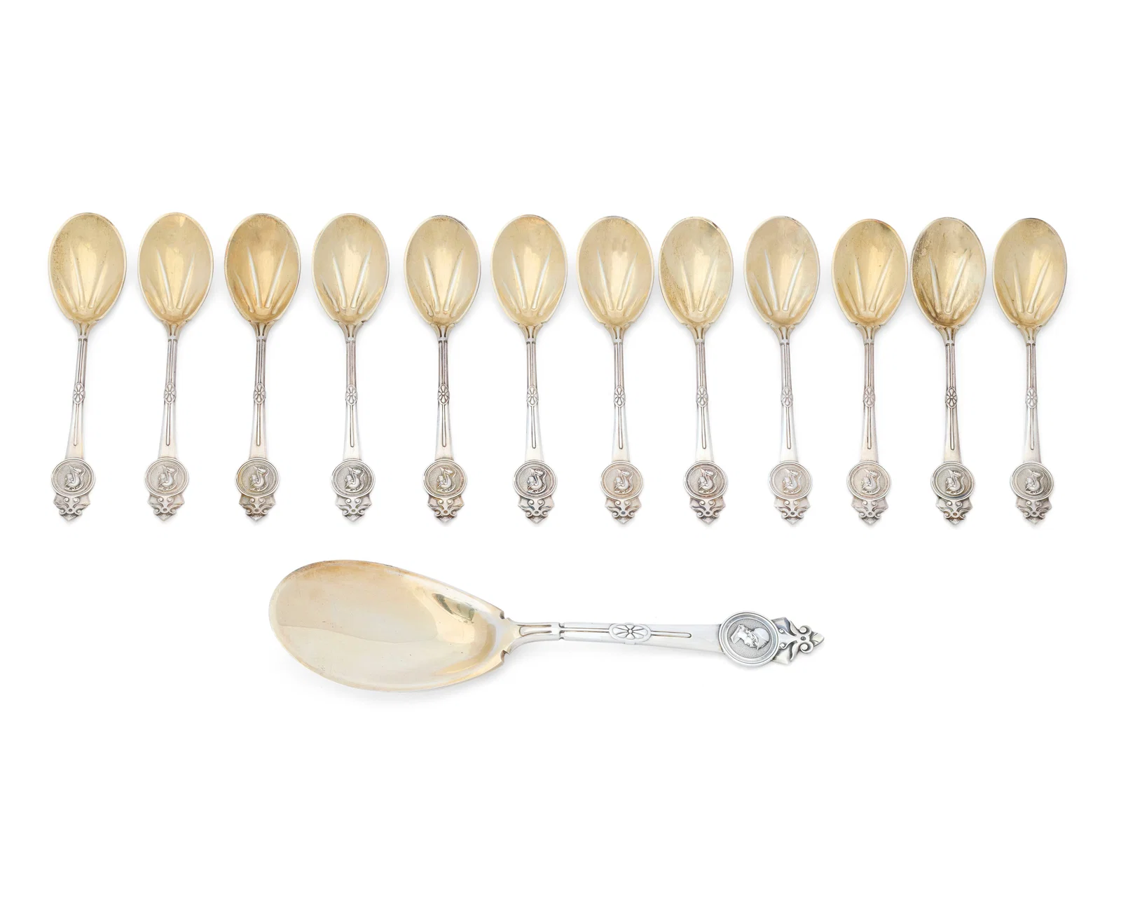 GORHAM Silver Ice Cream Set, Providence, retailed by Tiffany & Co.
