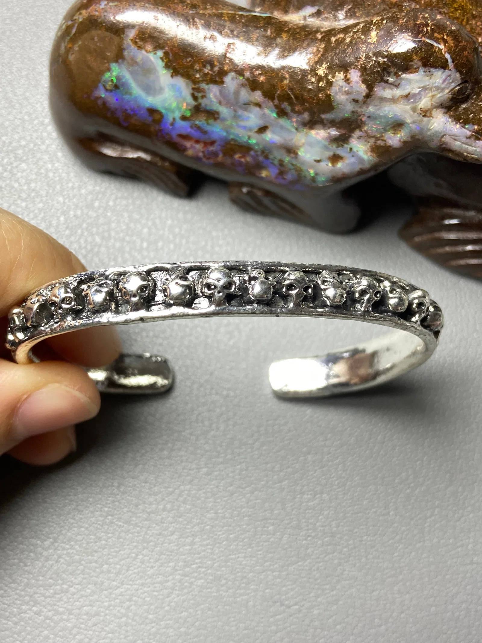 Gothic style punk retro three-dimensional skull bracelet skull bangle
