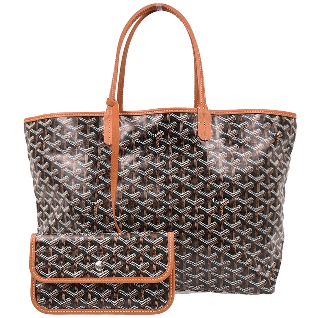 Goyard Black Saint Louis PM Tote Coated Canvas Leather Bag