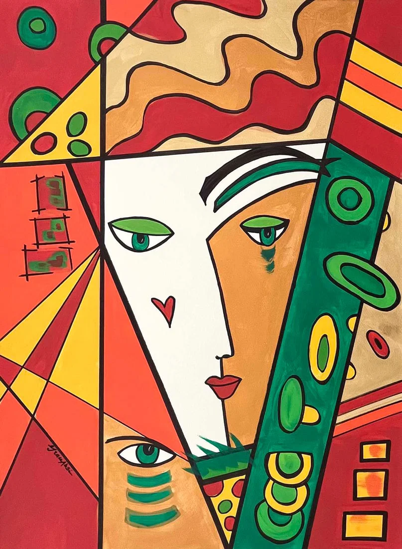 Grace Absi Le visage 2023 Signed Acrylic on paper