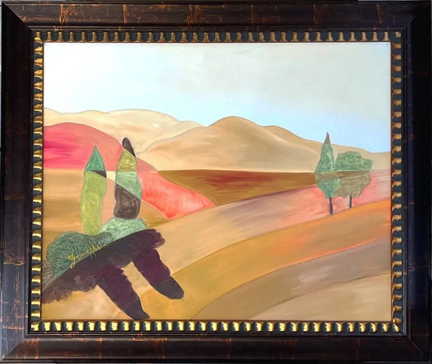 Grace Absi Mountain View 2 2002 Oil Painting on Canvas Framed