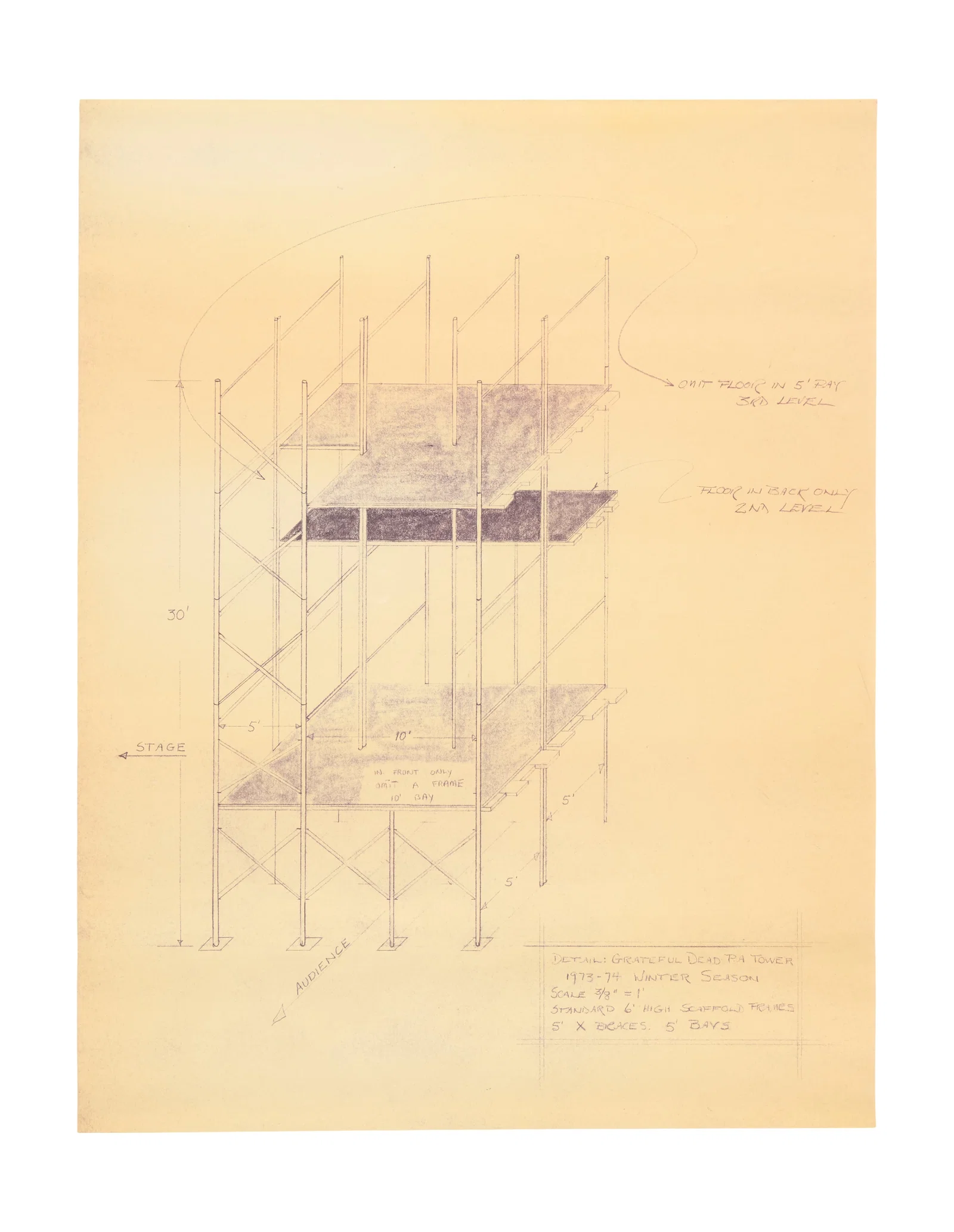 Grateful Dead | 1973-1974 "Wall of Sound" P.A. Tower and Scaffolding Blueprints
