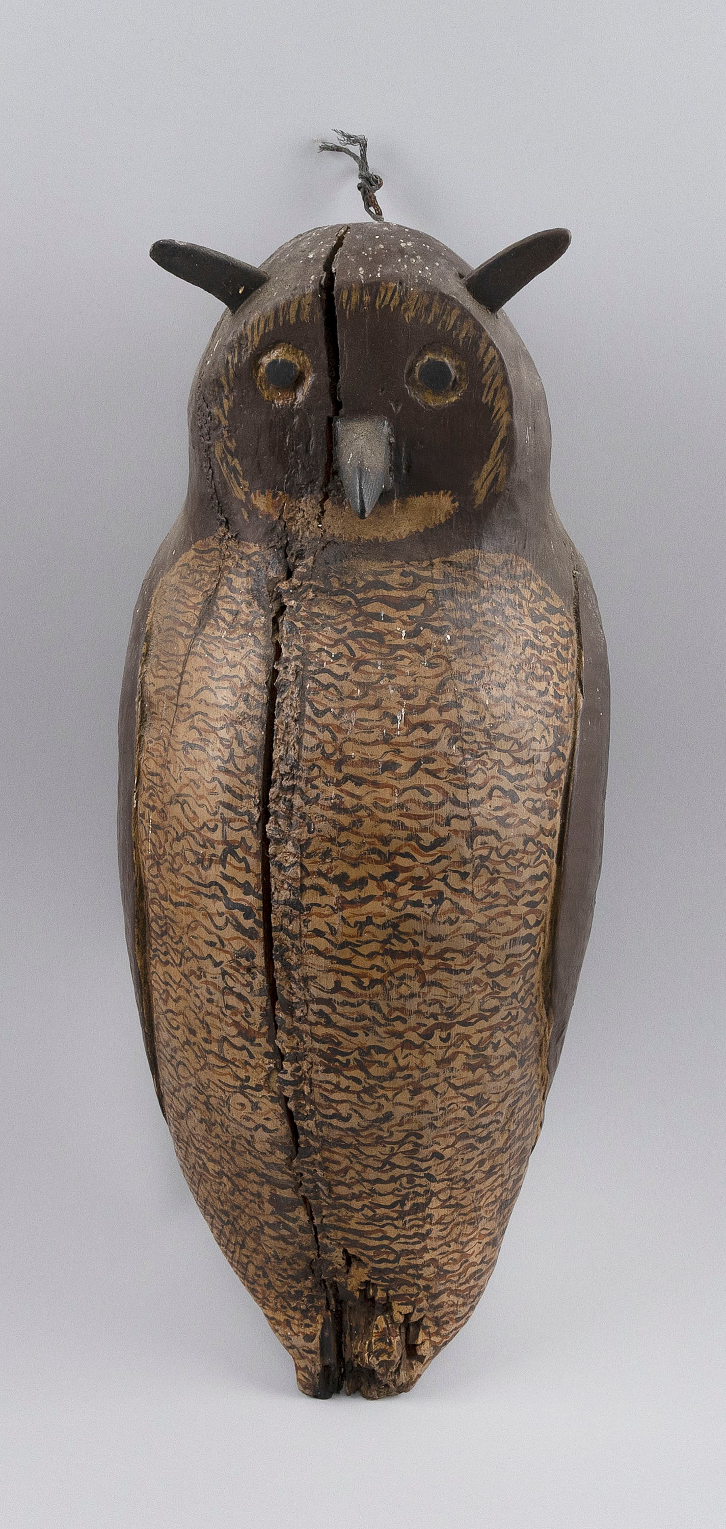 GREAT HORNED OWL DECOY 20th Century Height 20".