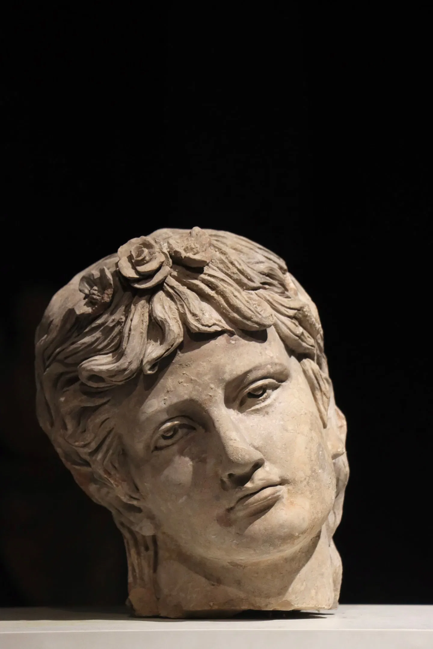GREEK-ROMAN STYLE STONE SCULPTURE HEAD