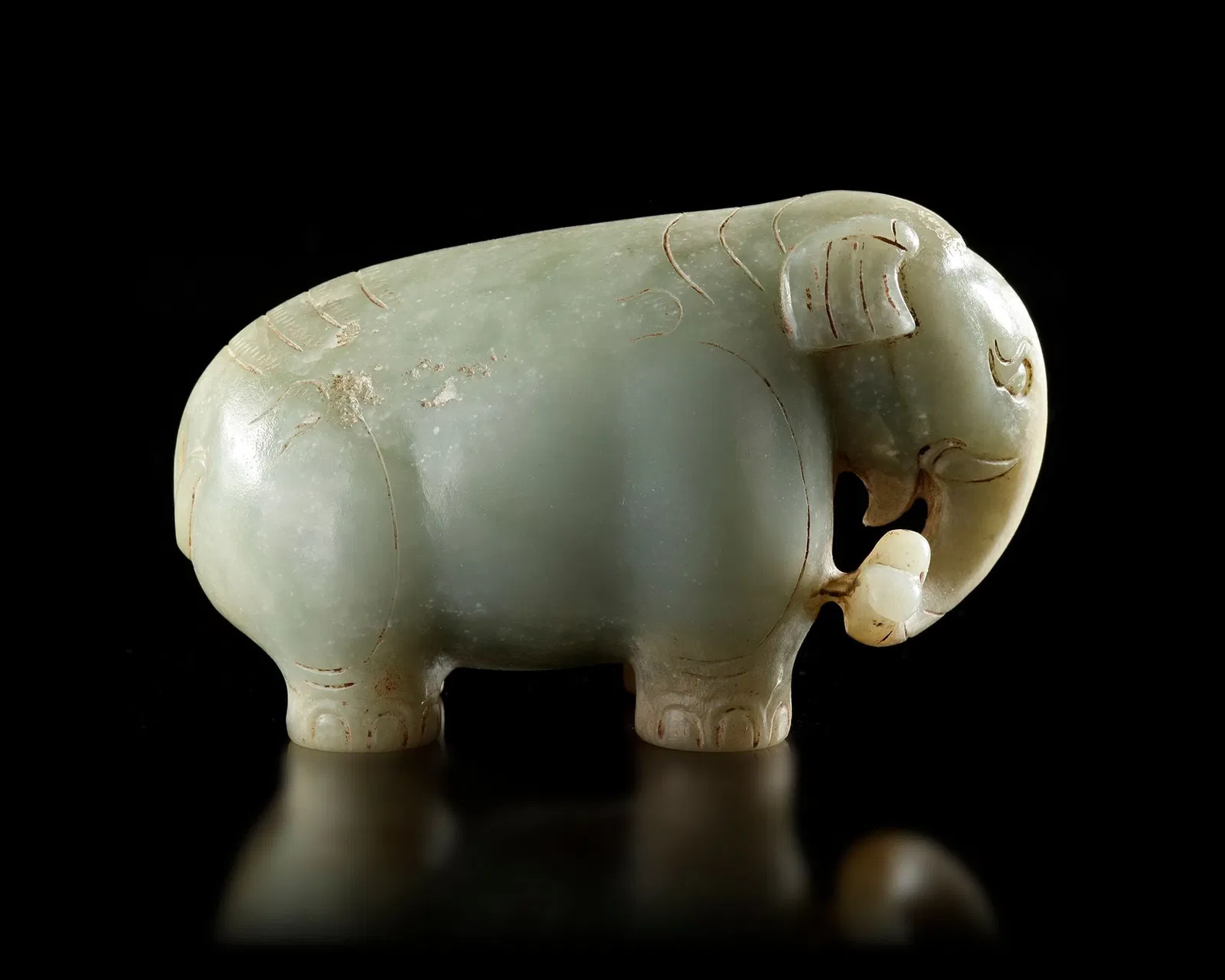 GREY JADE ELEPHANT, CHINA, SONG DYNASTY, (960â€“1279)