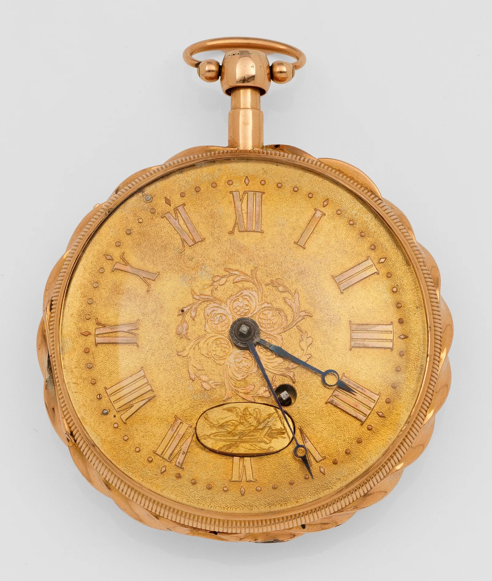 Große Charles X-Gold-Taschenuhr mit versteckter Erotika