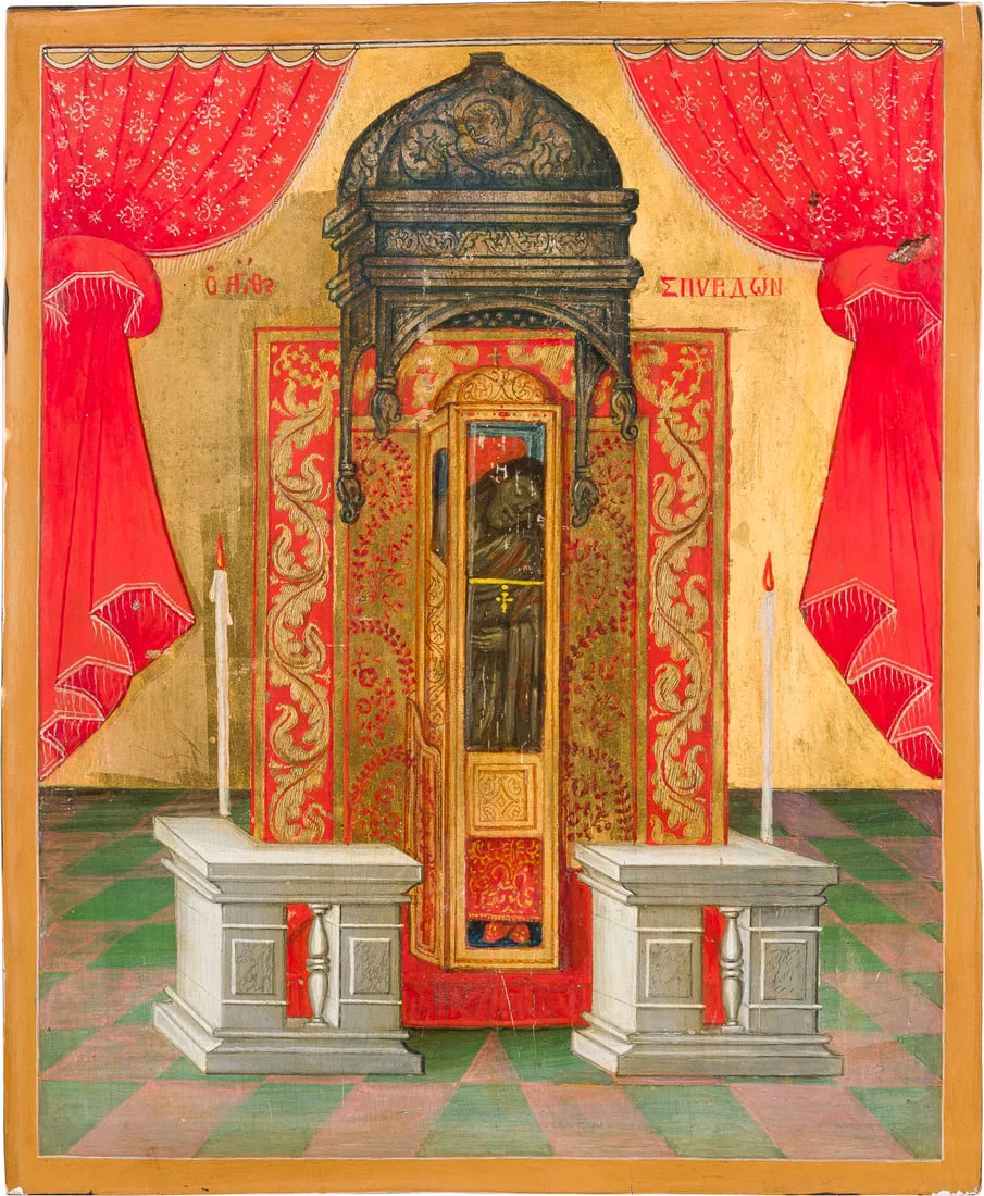 | GROSSE IKONE MIT DEM HEILIGEN SPIRIDON VON KORFU