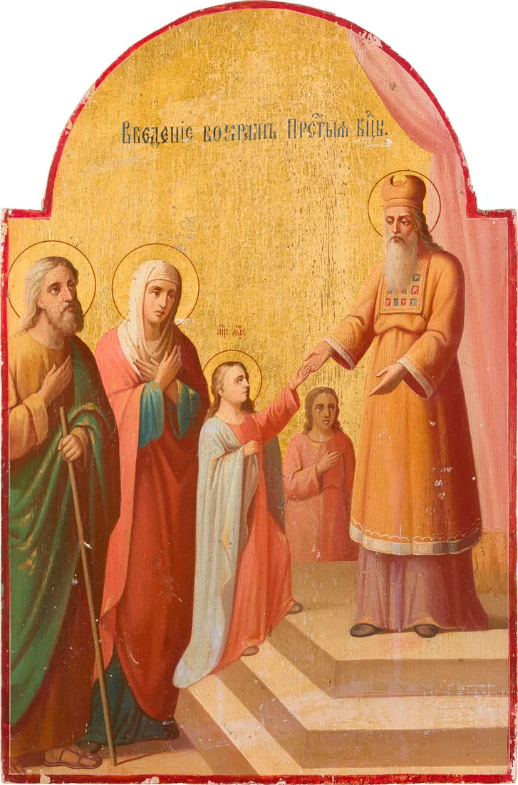 | GROSSE IKONE MIT DEM TEMPELGANG DER GOTTESMUTTER